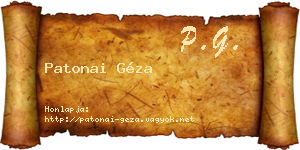 Patonai Géza névjegykártya